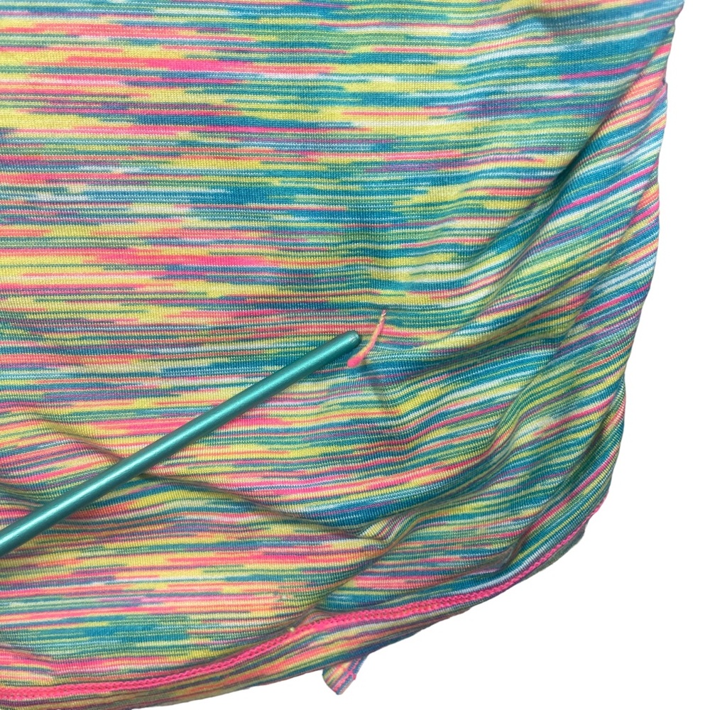 Reel Legends Small Performance Ruched Sides Multi Colored Stripes Tank - Picture 5 of 5